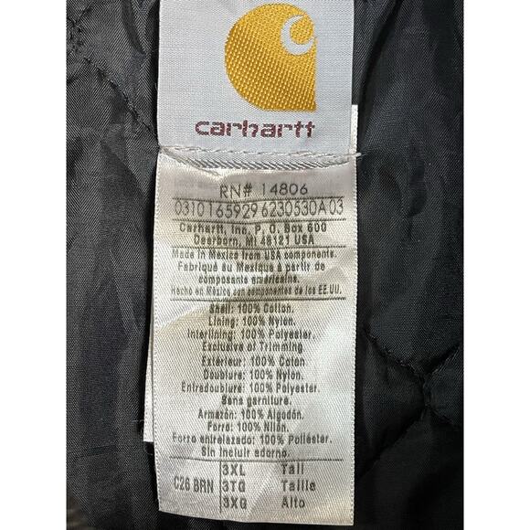 Carhartt Jacket Mens 3XL‎ Brown Sandstone Traditional Coat With Attached Hood - Picture 3 of 16